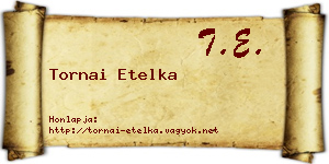 Tornai Etelka névjegykártya